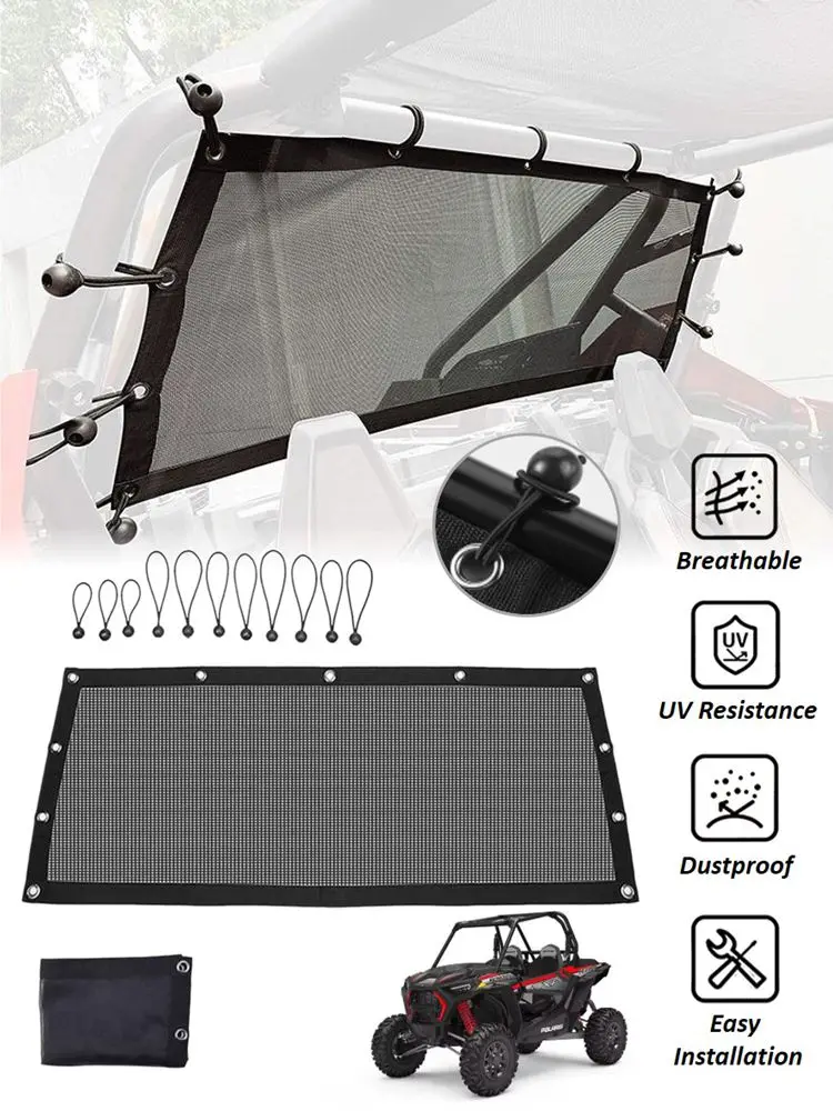 Window Net UTV Soft Rear Window Mesh Net Sun UV Protection For 2020-2023 Polari RZR PRO XP 4 2022 Pro R/Turbo R Windshield Shade