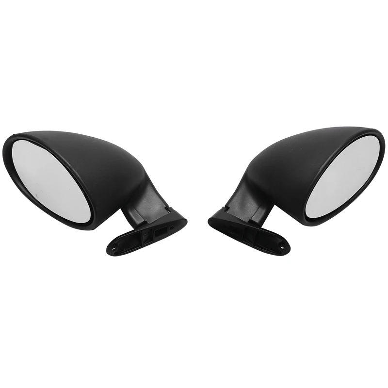 2X Classic Retro Door Wing Side Mirror Car Matte Rearview Mirror California Style Car Accessories Black L+R White Mirror