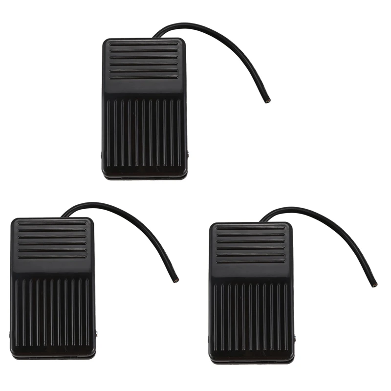 3X 220V 10A SPDT Nonslip Plastic Momentary Electric Power Foot Pedal Switch