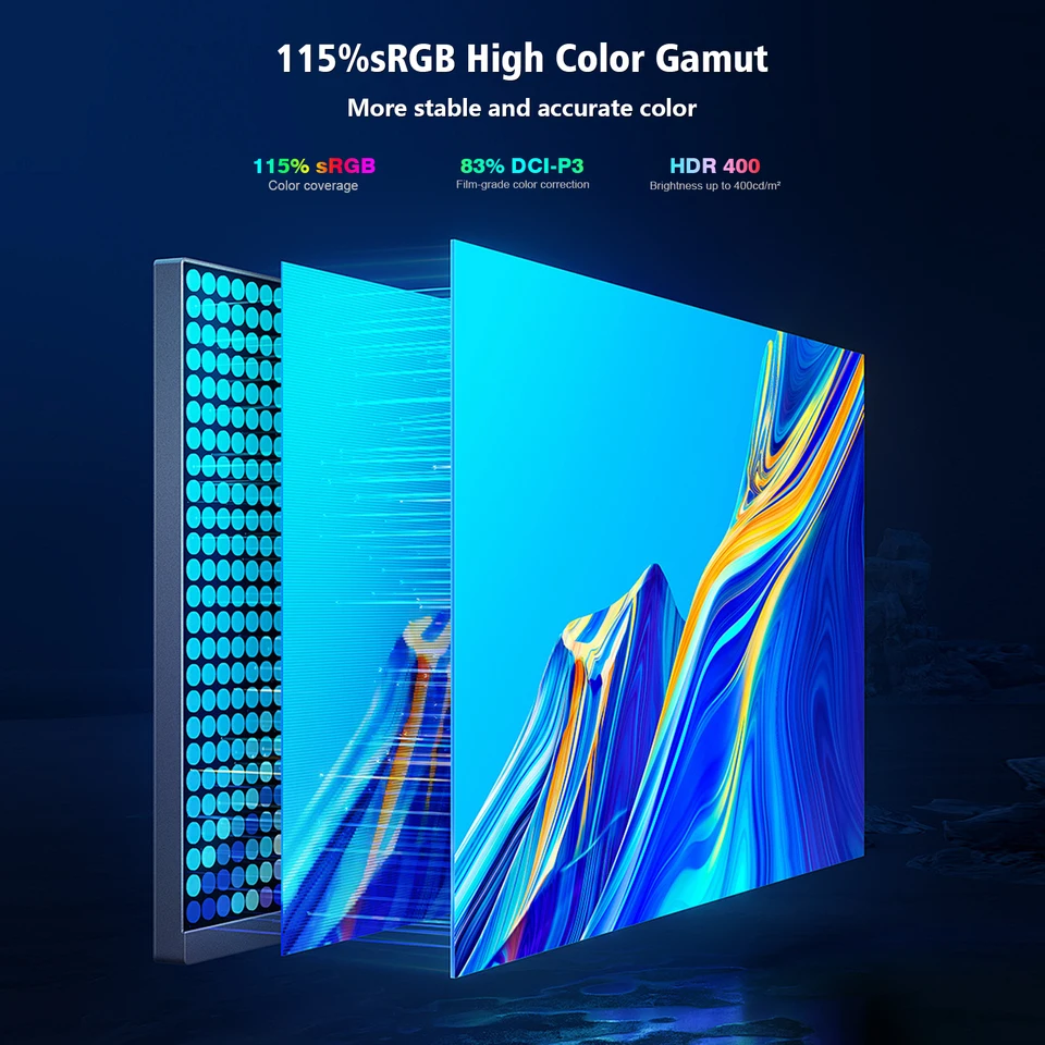 ZEUSLAP 16インチ ポータブルモニター 2.5K HDR400 IPS