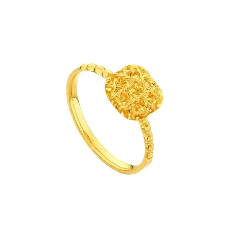 Sparkling Sugar Ring 18k Gold Ring for Woman High-quality Luxury AU750 Ring Party Banquet Fine Jewelry 18K No Demolding