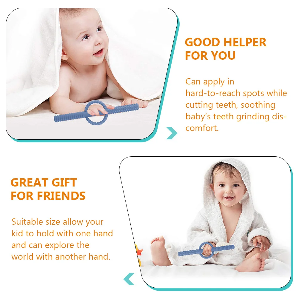 

5pcs Hollow Teether Silicone Teething Tube Infant Molar Teether Chewing For Baby Soothing Teeth Grinding Exercise Finger