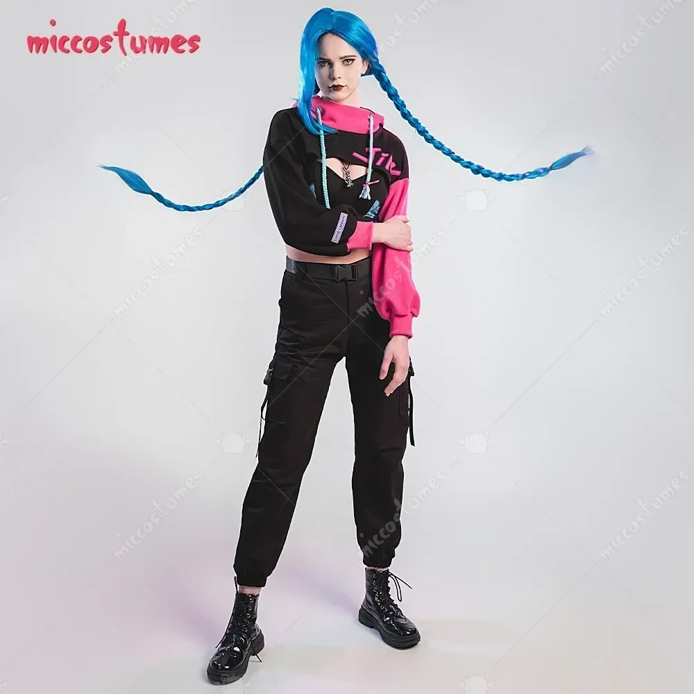 

CosplayWomen's Hoodie and Vest Set Shark Shape Hooded Loose Sleeve Crop Top and Clouds Pattern Vest and Necklace