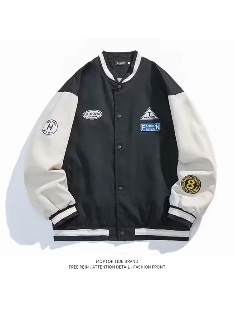 

Mr. WH, весенне-осенний бейсбольный джет, мужской модный джерт с надписью Briti, пара, студенческий, на молнии, ветрозащитный джер из полиэстера