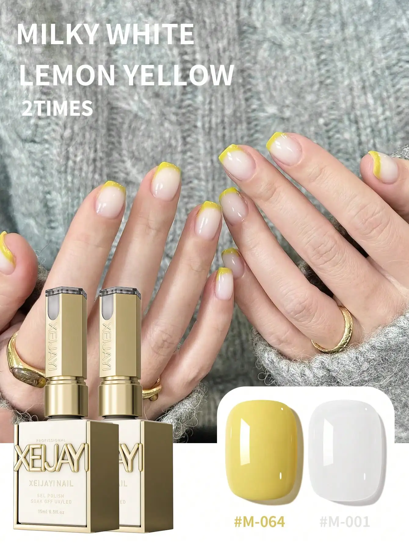 

XEIJAYI 2Pcs 15ml Fashion Nails Art Nail Gel Polish Soaking UV LED NailGel Salon Female Nail Art Tools FashionNails