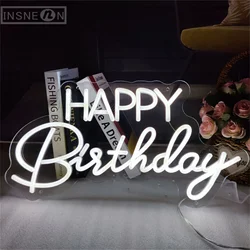 Happy Birthday Neon Signs LED Neon Sign Light for Birthday Party Wall Decoration Aestheic Room Club Bar Decor Neon Sign Gifts 5V