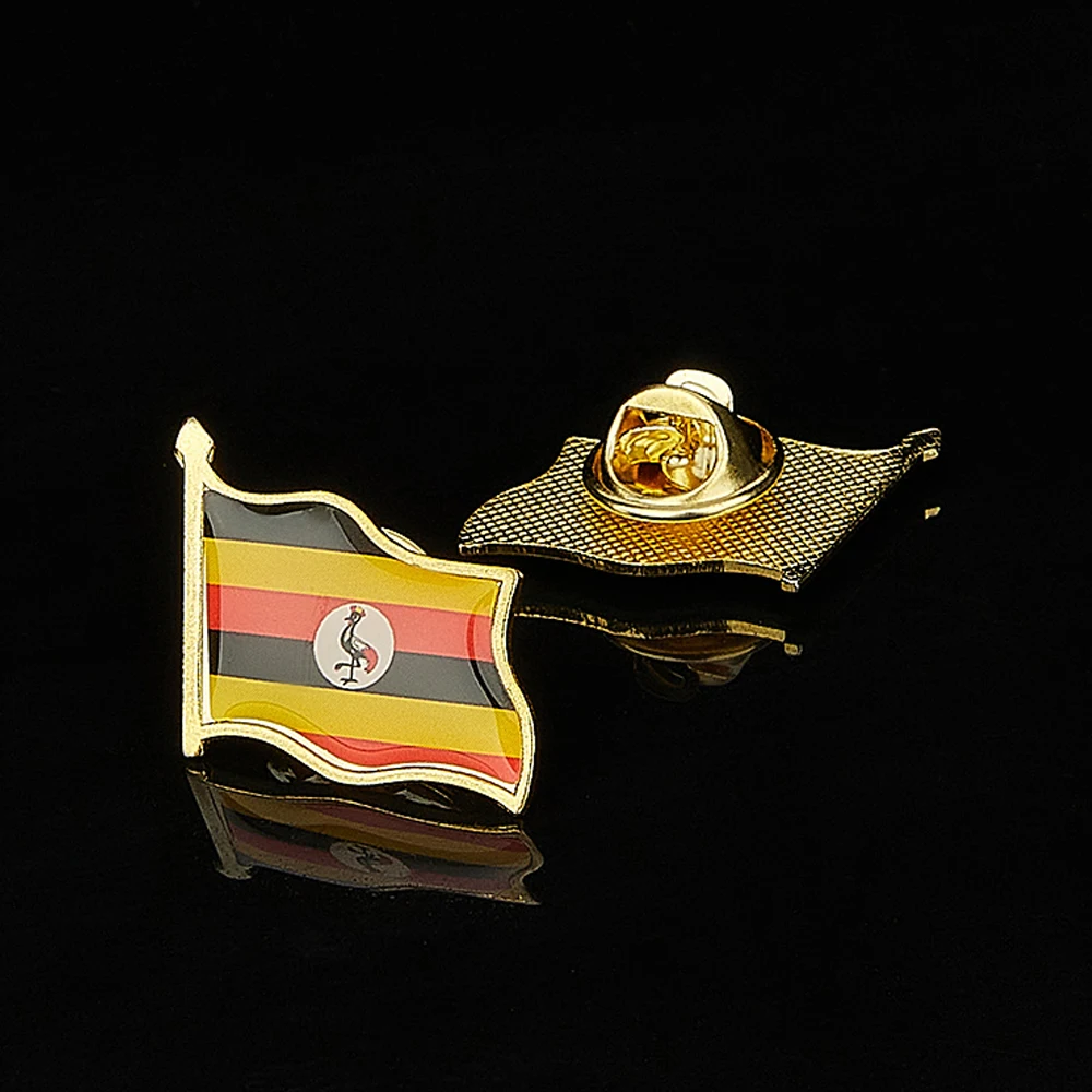 African Country The Republic of Uganda National Flag Pin Brooches Clothing Accessories for Unisex Jewelry Gift
