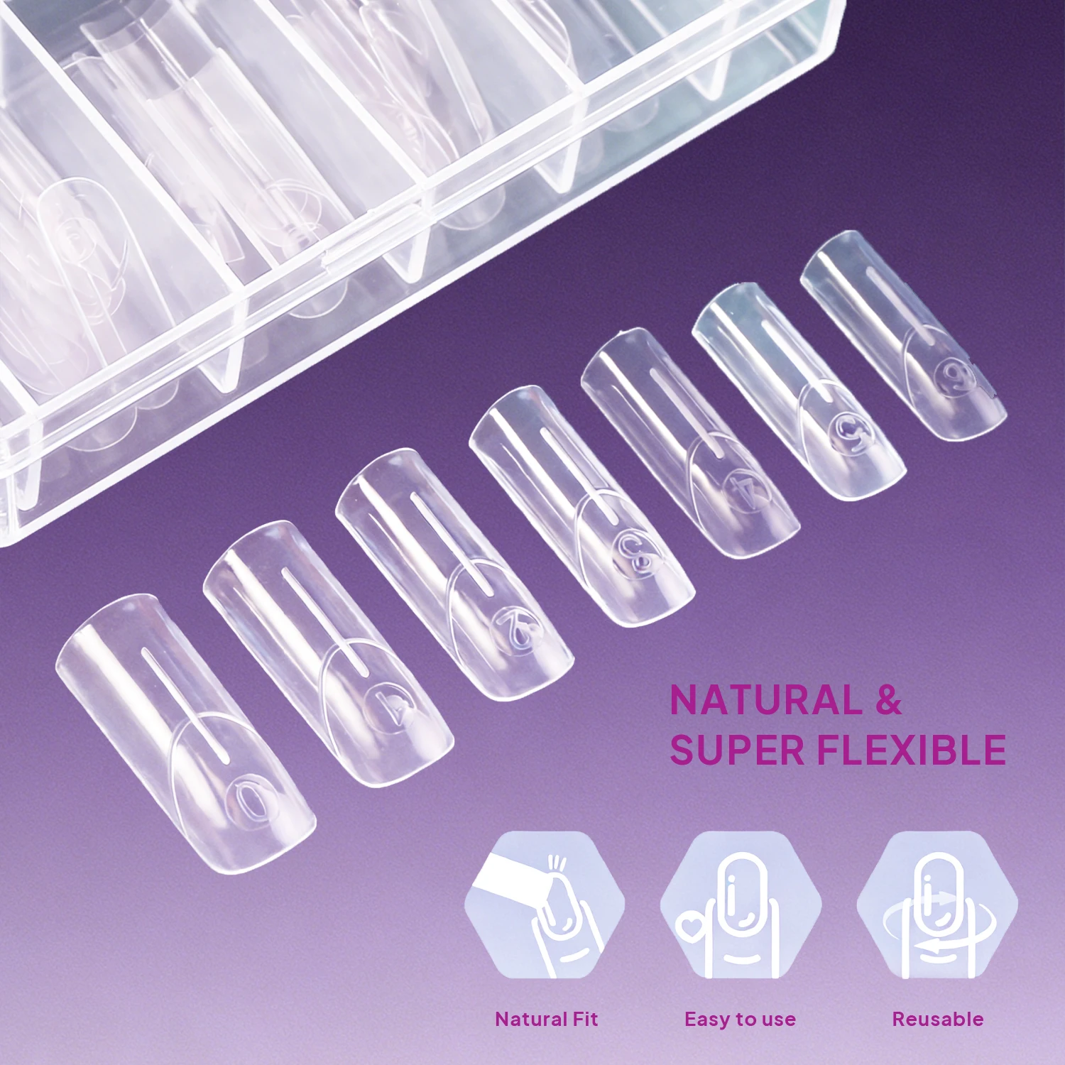 French Manicure Dual Forms 140pcs 14 Sizes Nail Molds for Poly Gel Acrylic Perfect Smile Line Guide DIY Nail Extension Tips Home