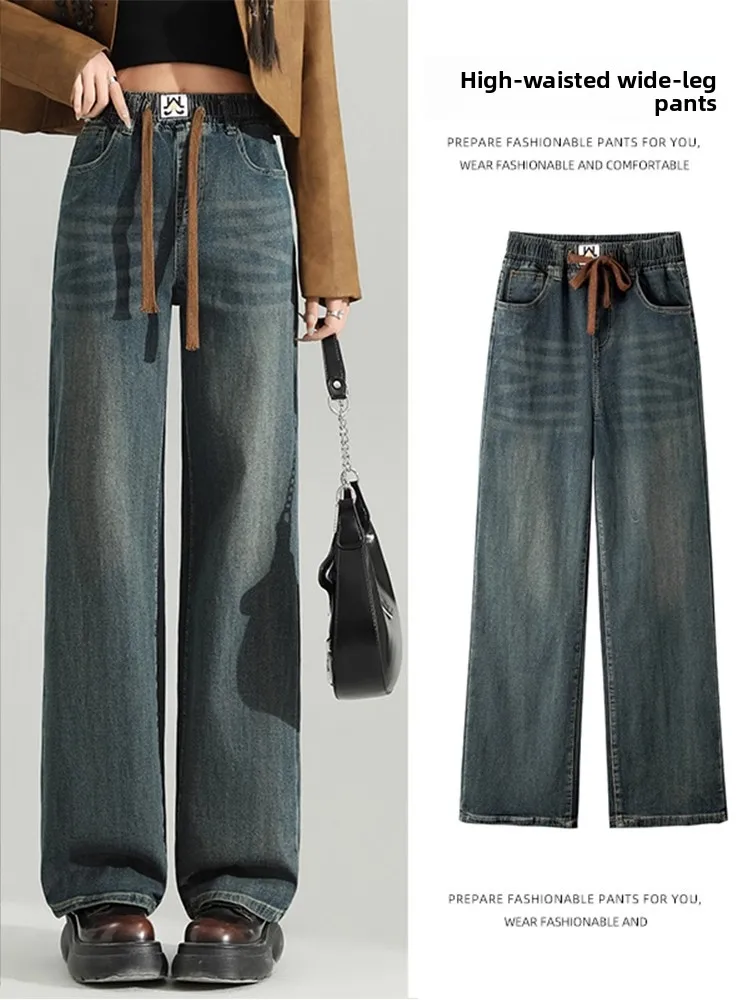 

Джинсы женские с высокой талией, утепленные, на подкладке, зауженные, в стиле ретро, с эластичным поясом, прямые брюки, для повседневной носки зимой