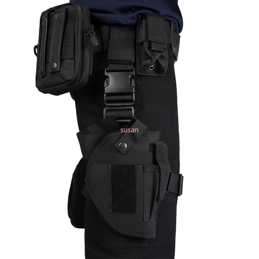 CosplayCarnival Game Leon Kennedy Costume RE Accessories Utility Belt With Bags Hero  Cosplay T-Shirt Officer Armpit Holster Hal