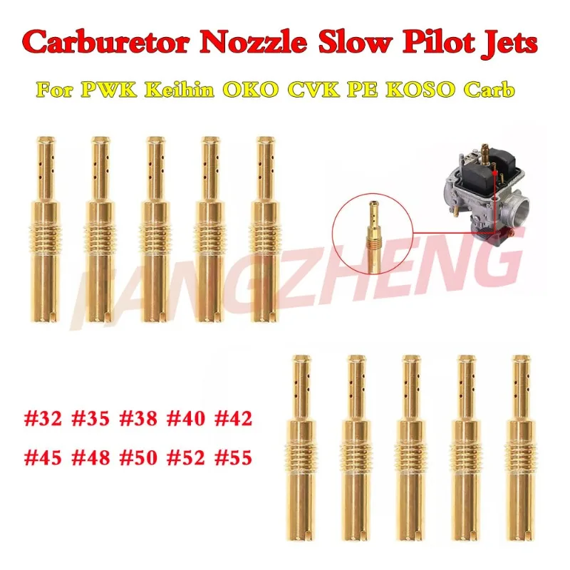 10 Stück Pilot Jet Slow Jet für Motorrad GY6 Vergaser PWK Keihin PE CVK FCR PWM PJ CBR CR N424-21 OKO CVK Einspritzdüse
