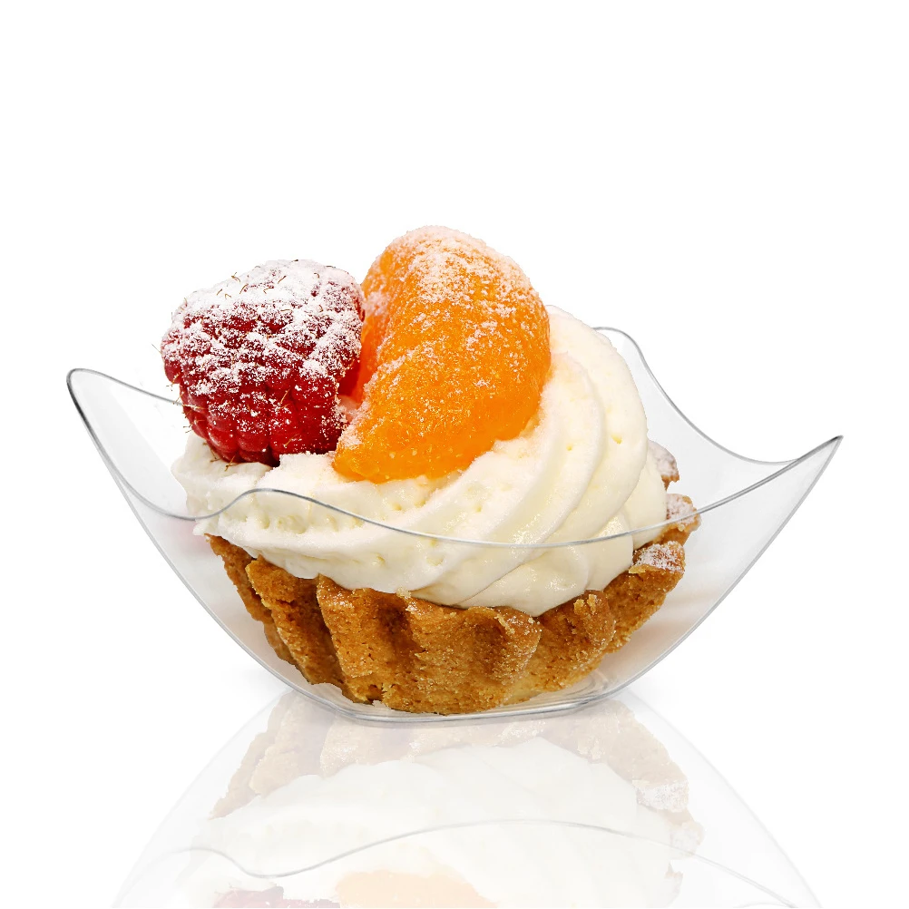

48 Pcs Dessert Bowl Fruit Clear Bowls Trifle Small Ice Cream Large with Lid Multifunction Transparent Dish