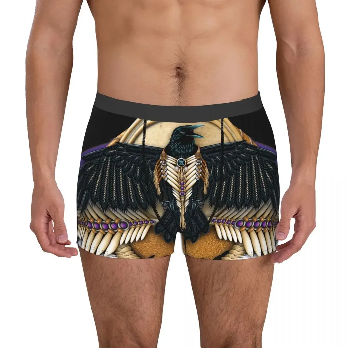 Crow Or Raven Mandala Men's Boxer Briefs Shorts Men Underpants Men's Panties Soft Underwear For Men