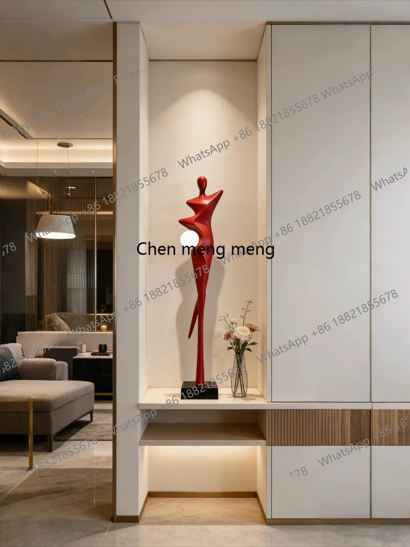 N138Light luxury entrance ornament, living room TV cabinet decoration, Italian minimalist figure sculpture
