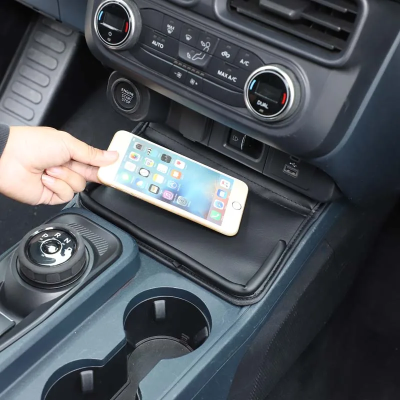 

PU Leather Black Car Center Console Storage Slot Cover For Ford Maverick 2022-2026 Interior Car Accessories