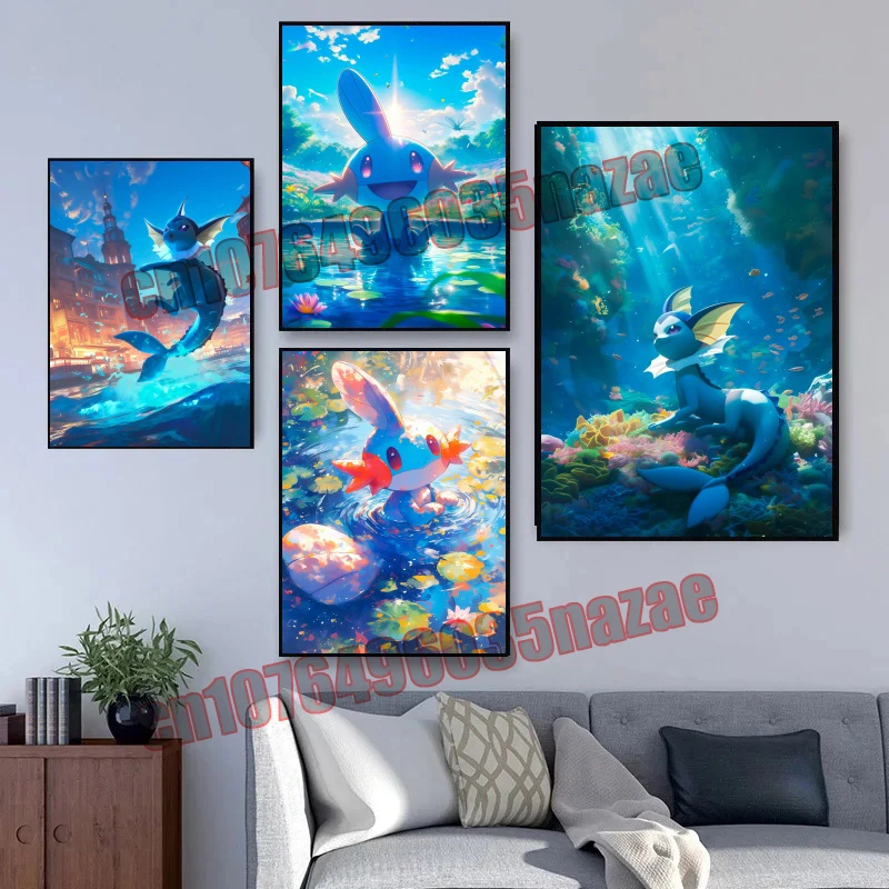 

Japanese Childhood Anime Pokemon Quality Art Poster Canvas Painting Suitable for Bedroom Home Wall Decoration Children's Gifts