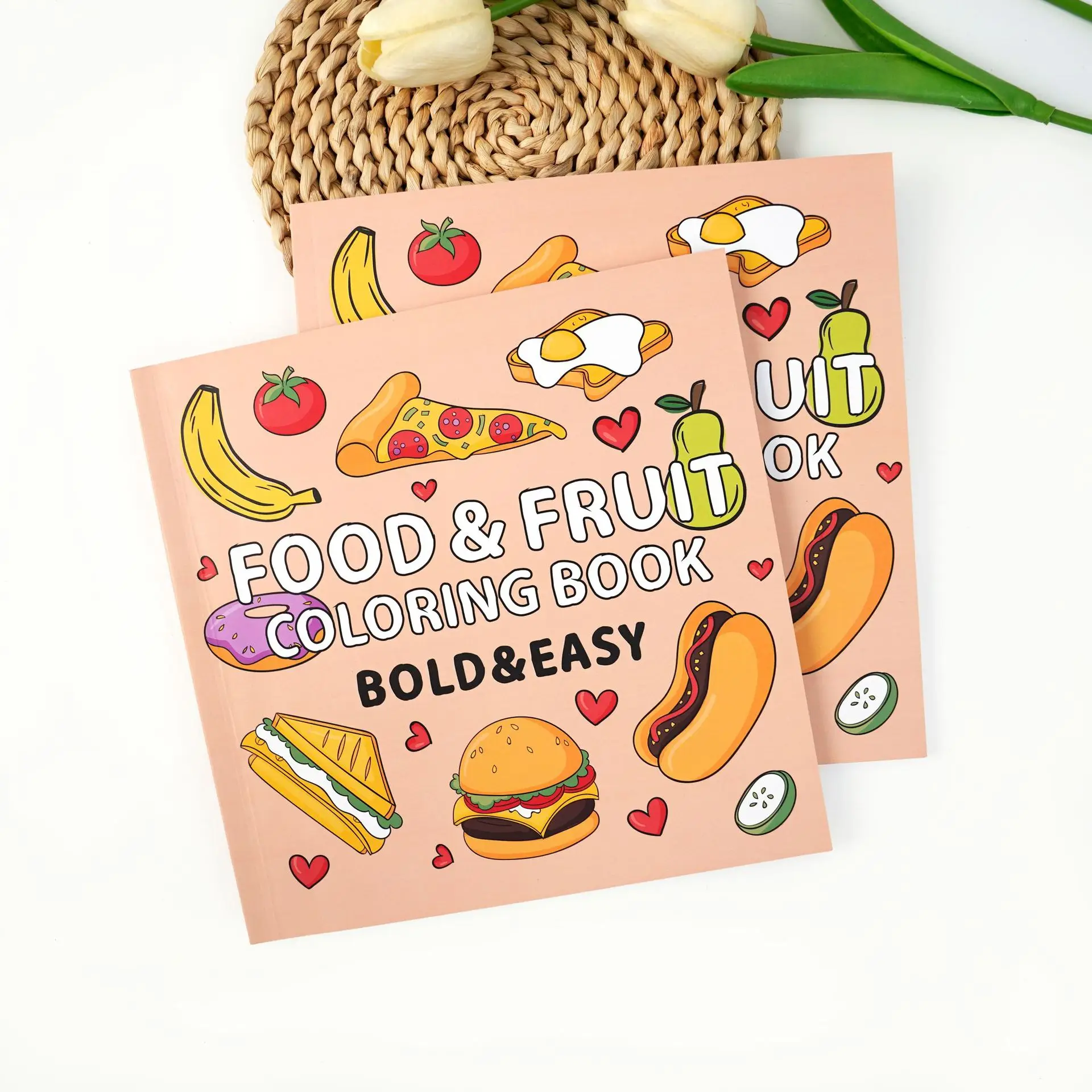 Образовательный праздничный подарок для детей от 4 лет, книжка-раскраска с фруктами и забавными каракулями и творческими обучающими занятиями