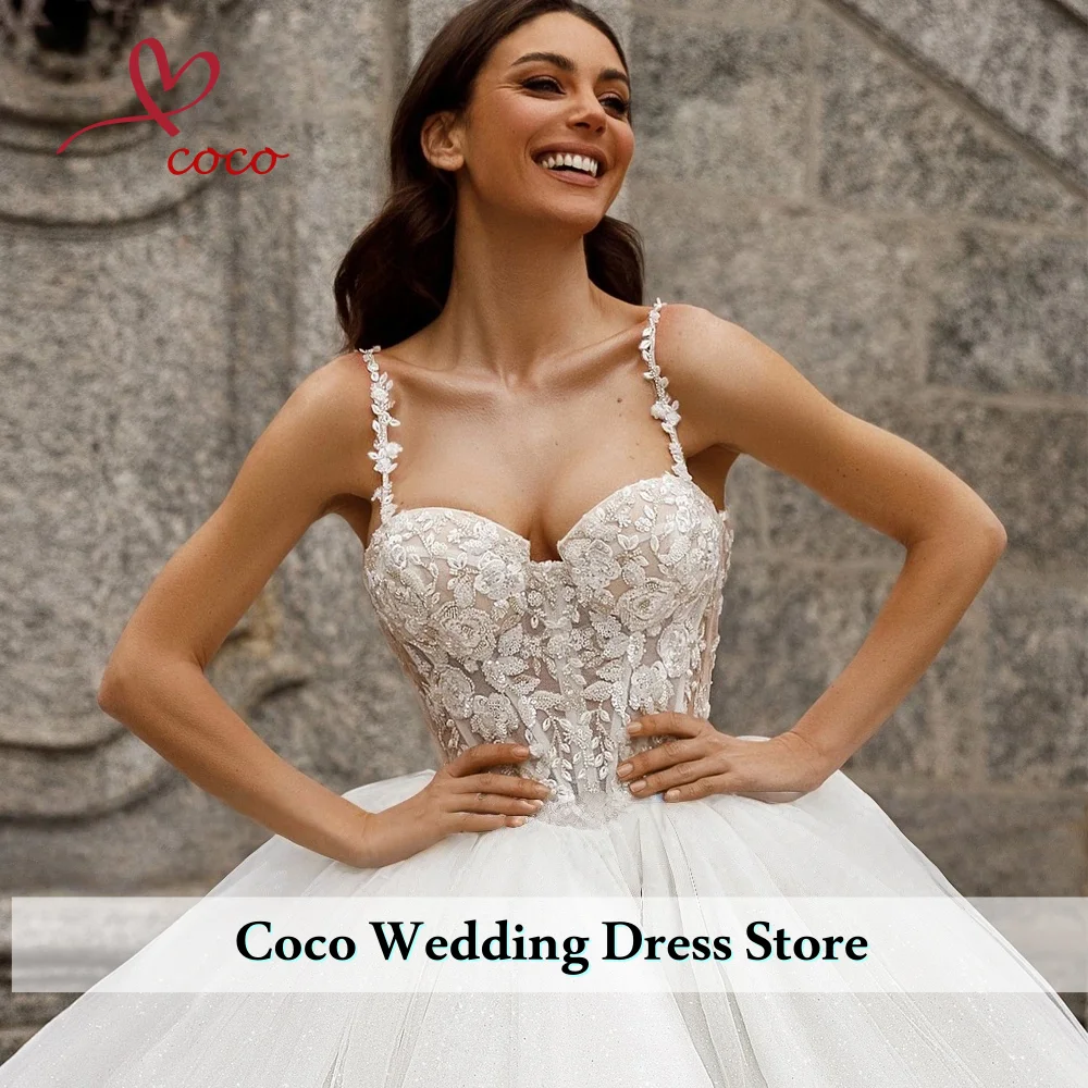 Роскошные аппликации из бисера по индивидуальному заказу, свадебные платья трапециевидной формы принцессы, свадебные платья на бретельках, Vestido De Noiva