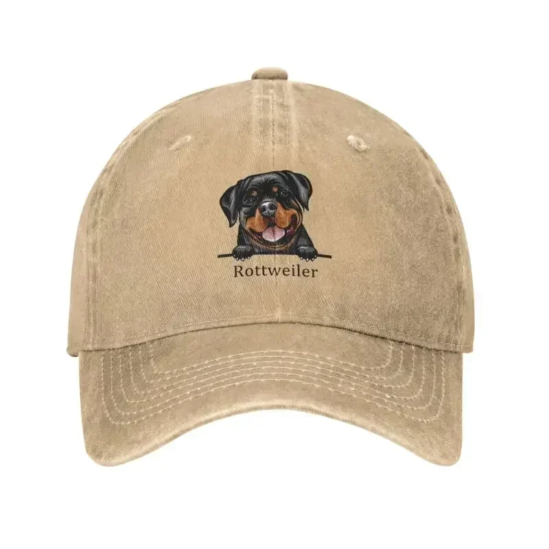 

Denim Cap Cotton Rottweiler Dog Baseball Cap Women Men Breathable Pet Animal Dad Hat Performance