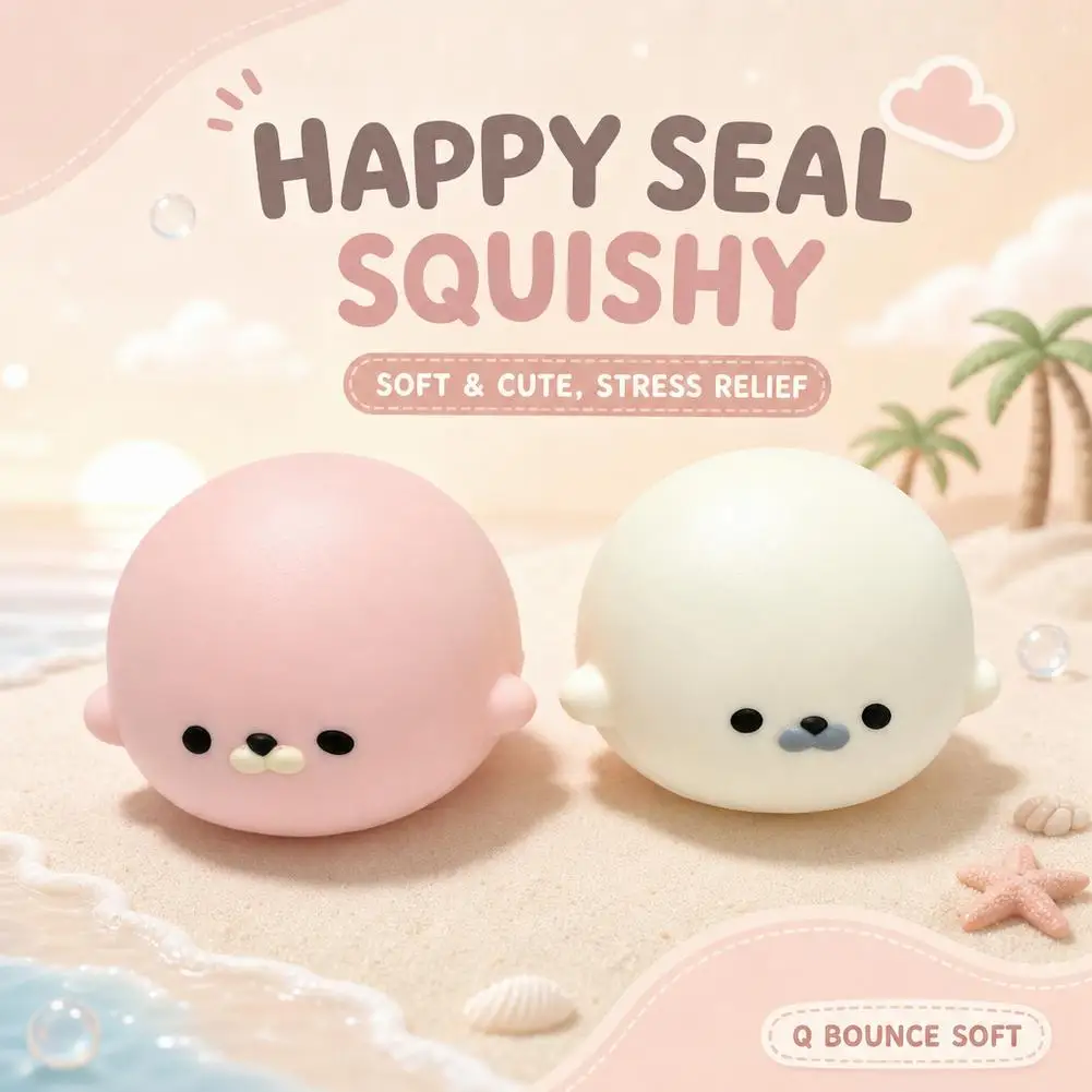Soft Seal Shaped Slow Rebound Squishy Cream Feel Stress & Anxiety Relief Hand Squeeze Gadget Sea Creature Desktop Decoration