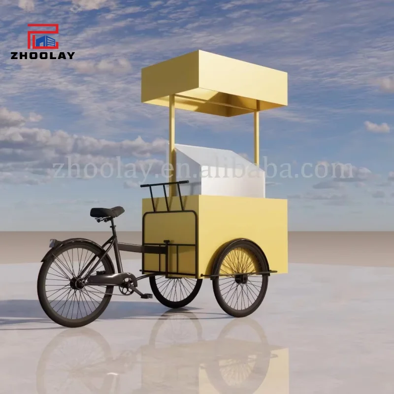 custom.Food Snack Sale Cart BBQ Corn Hot Dog Mobile Grill Truck Food Cart Bicycles Mobile Food Cart Design