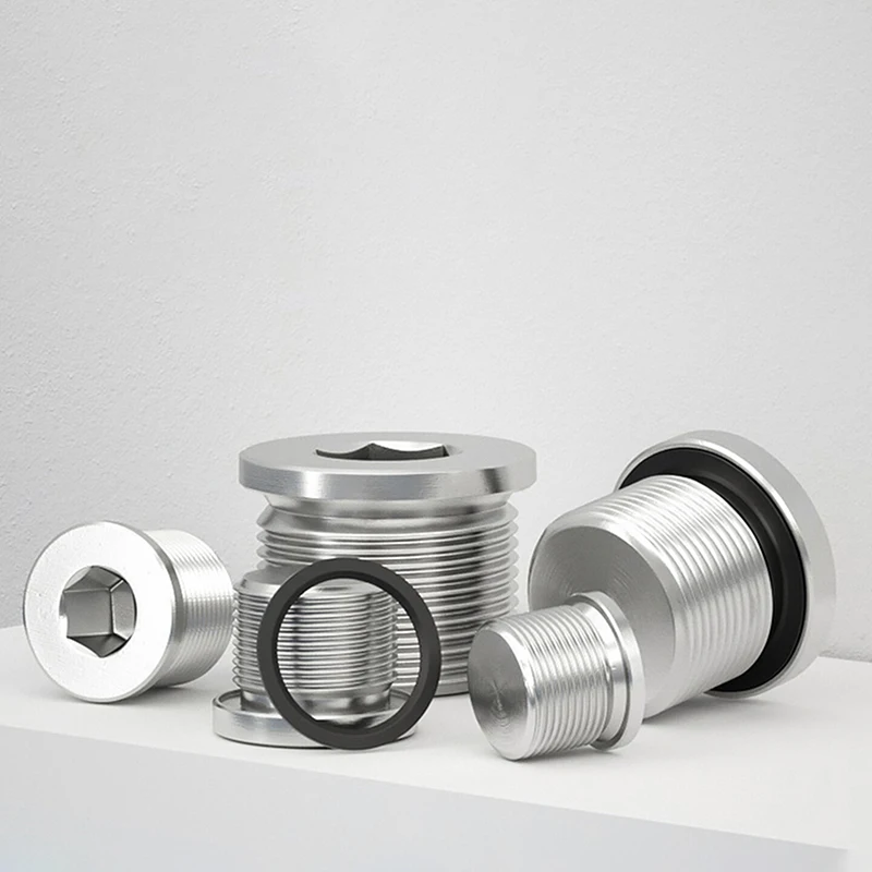 1pcs 304 Stainless Steel  M8 M10 M12 M14 M16 M18 M20 M22~M48 Lnner Six Angle Hex Socket Head ED End Cap Sealing Ring Flange Plug