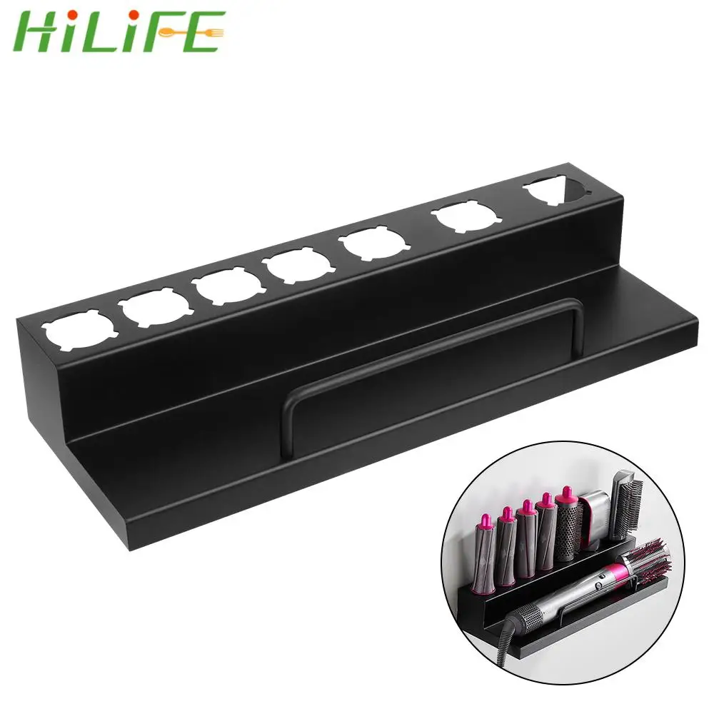 

Dryer and Hair Curler Storage Rack Hairdryer Holder Wall-mounted Shelf Hair Care Tool Organizer Stand Bracket