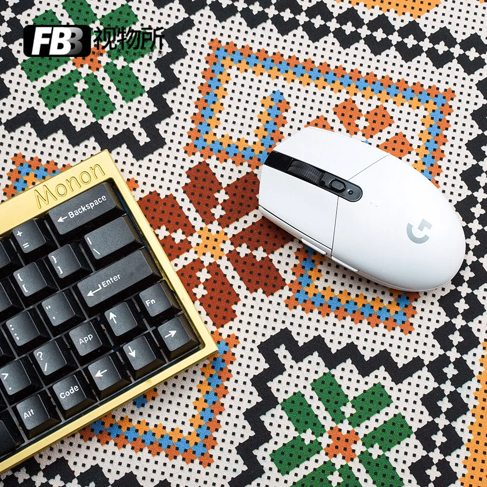 

FBB Mouse Pads Thnic-Style Texture Fabric Non-Slip Mouse Mat Large Desk Mat Gaming PC Desk Pads Keyboard Pad Computer Desk Pad