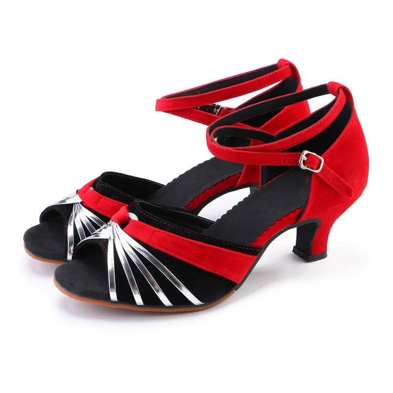 Dames Sepatu Dansa Gadis Latin Modern Tango Salsa Ballroom Dance-Sepatu Dames Hak Tinggi Lembut Bawah Sepatu Menari