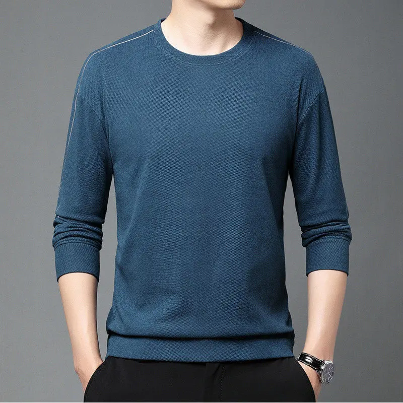 

Men's round Ne Sweatirt Long Sve Spor Base Layer irt Slim Fit Busin Gentleman Sle Regular Sve Busin Cas...