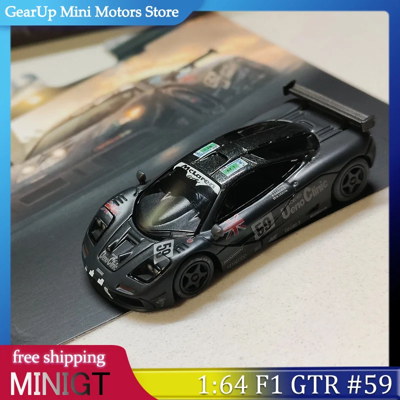 

МИНИГТ 1:64 McLaren F1 GTR # 59 Le Mans 24h Winner 1995 гоночная литая под давлением модель автомобиля, ограниченная серия, коллекционные рождественские подарки, игрушки