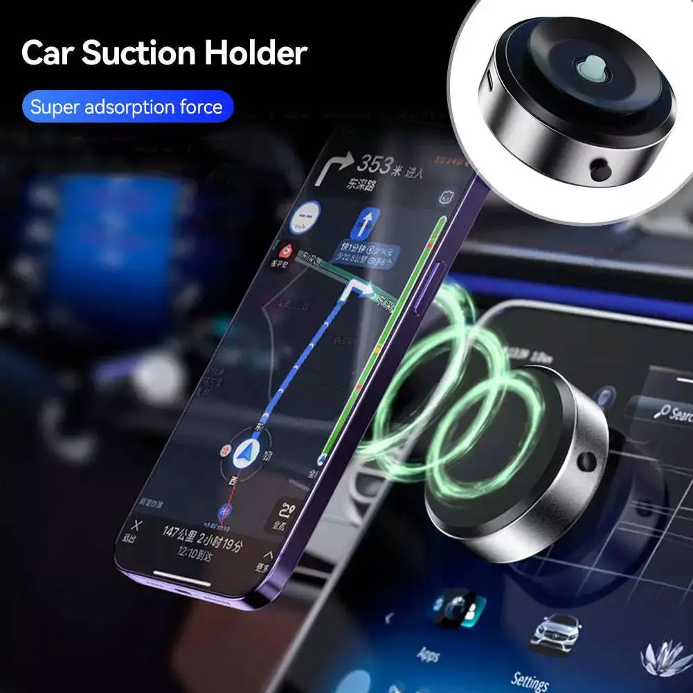 

Magnetic Suction Cup Car Holder 15W Wireless Fast Charging Bracket Navigation 360-degree Interior Car Phone Mobile Rotation V7J9