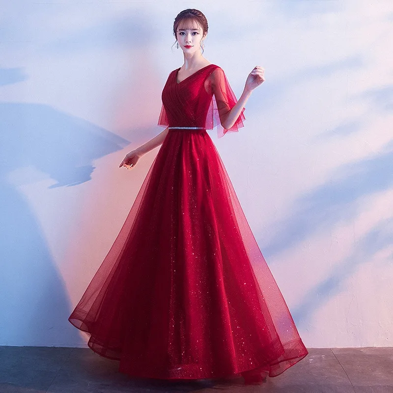 فستان مثير على شكل حرف v لحفلات الزفاف المسائية فستان صيفي فرنسي لامع للعروس فستان زفاف فاخر للنساء فساتين رسمية