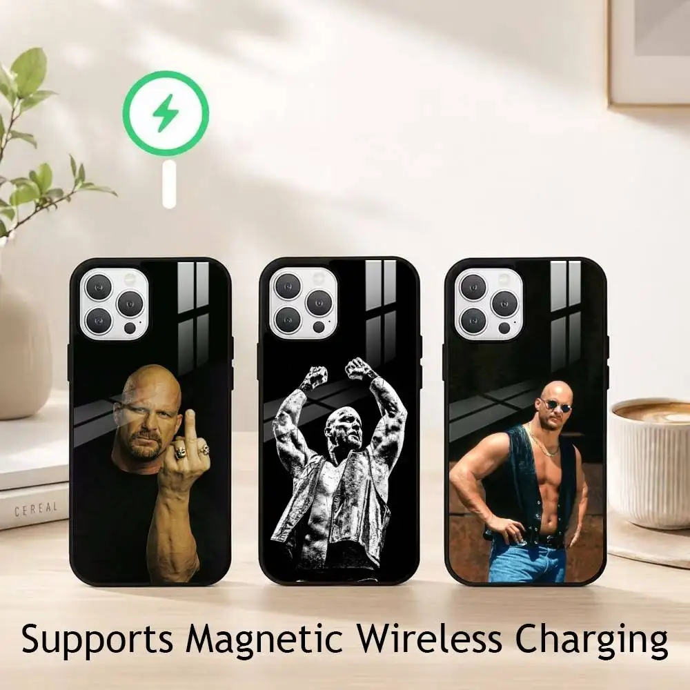 

Pro-wrestler S-Stone Cold Phone Case For iPhone17,16,15,14,13,12,11 Plus,Pro Compatible with magnetic wireless charging
