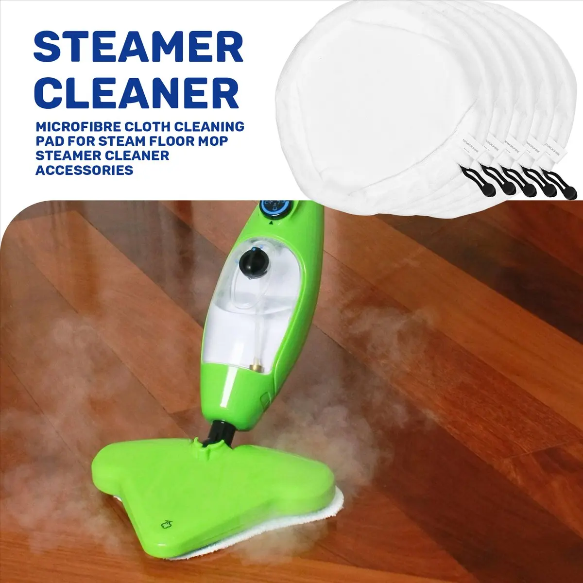 ABGU 8Pcs Microfibre Cloth Cleaning Pad for Steam Cleaner Floor Mop Steamer Cleaner Triple-cornered Replaceme