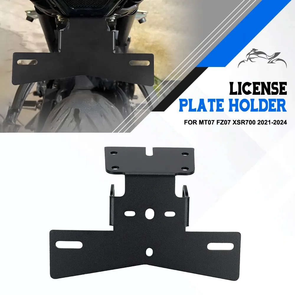 

2024 FOR YAMAHA MT07 FZ07 XSR700 2021-2022-2023 Motorcycle License Plate Bracket Number License Plate Holder Mount with light