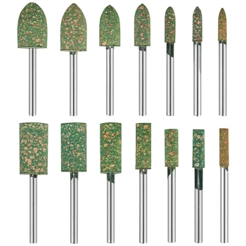 10 piezas de goma montada en eje de 3mm con cabezal de pulido abrasivo para herramientas eléctricas rotativas de pulido de moldes