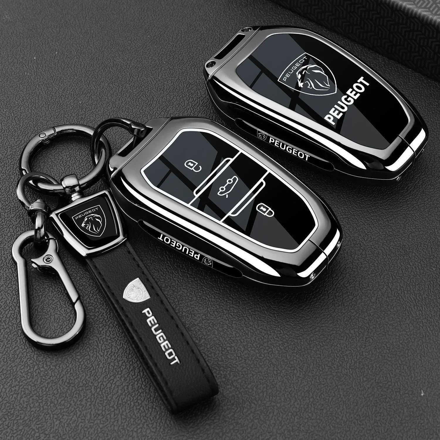 Zinc alloy For Peugeot 206 307 308 3008 207 208 407 408 508 2008 5008 107 106 Car Smart Remote Key Cover Case Keychain Protector