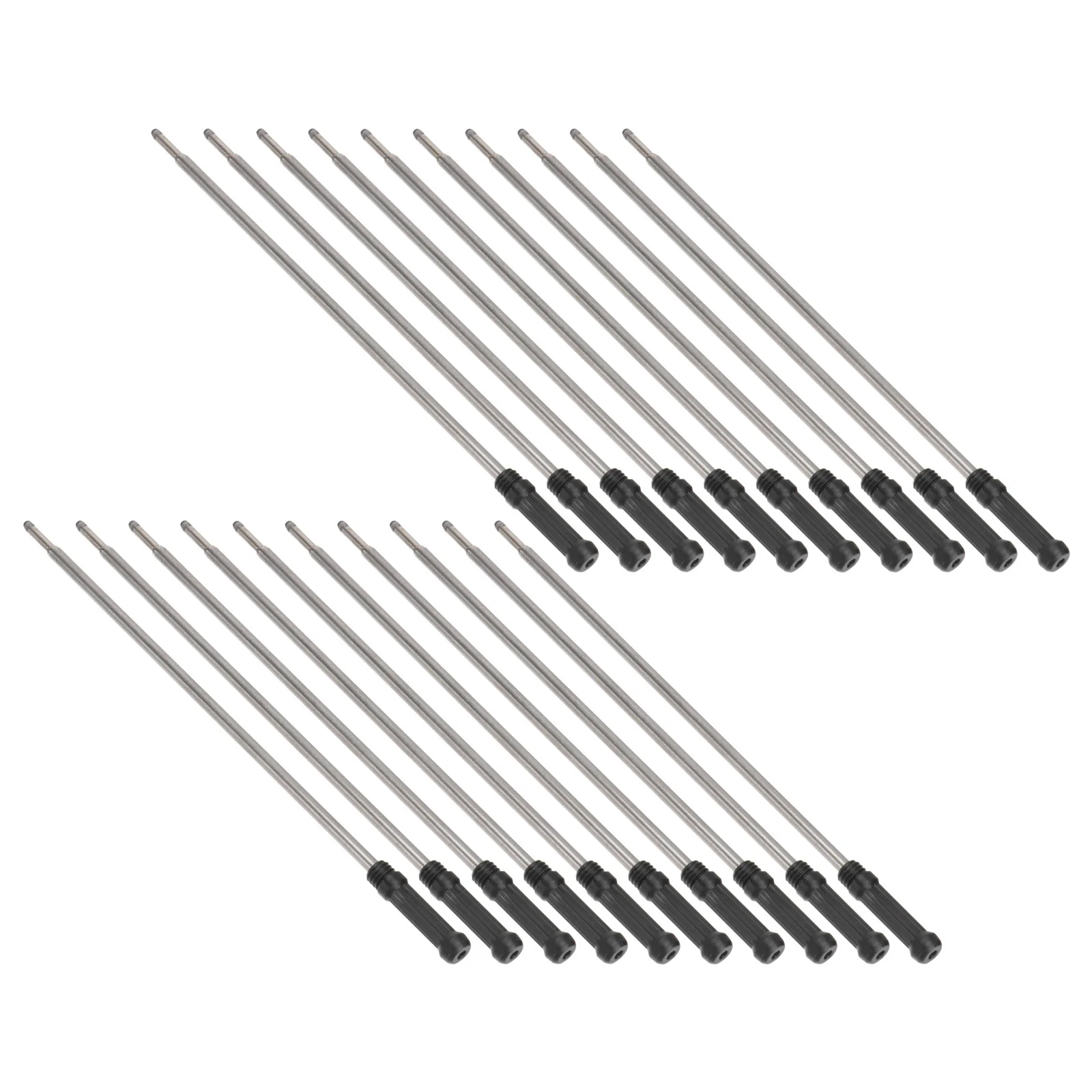 

20Pcs Black Ink Ballpoint Pen Refills Metal 115mm Fine Point Standard Size Smooth Writing Suitable for Cross and Other Pen