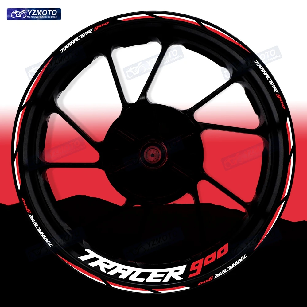 

Для мотоцикла TRACER 900 17-дюймовая гоночная наклейка на переднее и заднее колесо, светоотражающая водонепроницаемая декоративная наклейка на обод втулки в полоску
