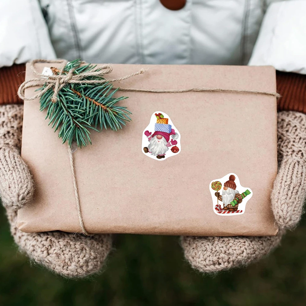 500 قطعة/لفة عيد الميلاد الكرتون ملصقات لطيف سانتا كلوز ختم التسمية الشارات لحقيبة لاصقة تزيين طفل مكافأة هدية لعبة