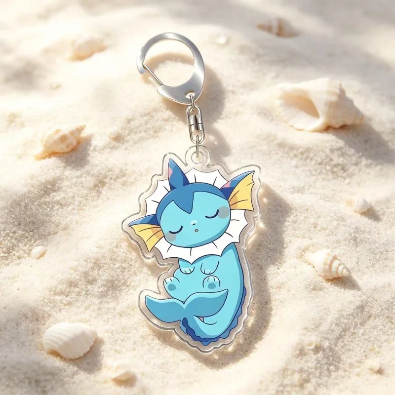 For Pokemon Elf Vaporeon Jolteon Flareon Sylveon Espeon Umbreon Acrylic Selfmade Original Cute Cartoon Anime Keychain Pendant