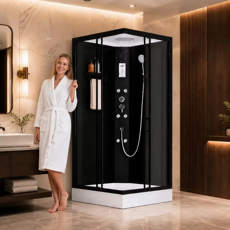 Factory Direct CE Fast Delivery 5mm Tempered Glass Square Aluminium Sliding Shower Room For Hotel Use Customized 5 Year Warranty