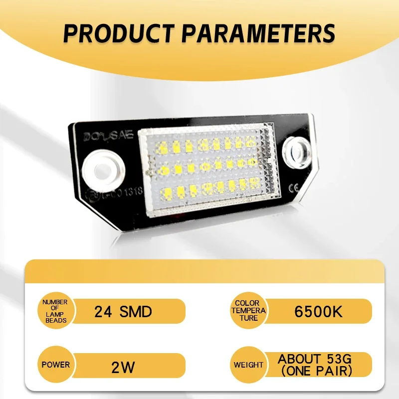 2 قطعة سيارة LED رقم لوحة ترخيص ضوء مصابيح الإضاءة ترقية لفورد فوكس 2 ST 225 C ماكس 2003 2004 2005 2006 2007 2008 2MK2 #6