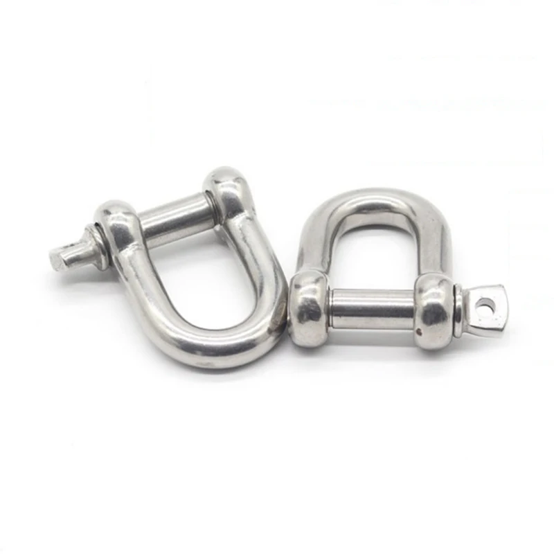 1pcs Stainless Steel D-ring Shackle Buckle Keychain Ring Hook Screw Pin Joint Connecter Bag Strap Clasp Leathercraft Parts