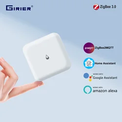 GIRIER-Tuya Smart ZigBee Detector De Vazamento De Água, Sensor De Vazamento Sem Fio, Monitoramento De Estouro Em Casa, Trabalho Com Assistente De Casa