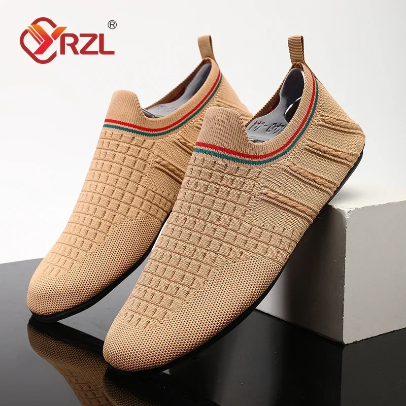 

YRZL Loafers Men Soft Driving Moccasins High Quality Flats Male Walking Shoes Breathable Mesh Casual Loafers Summer Mens Shoes