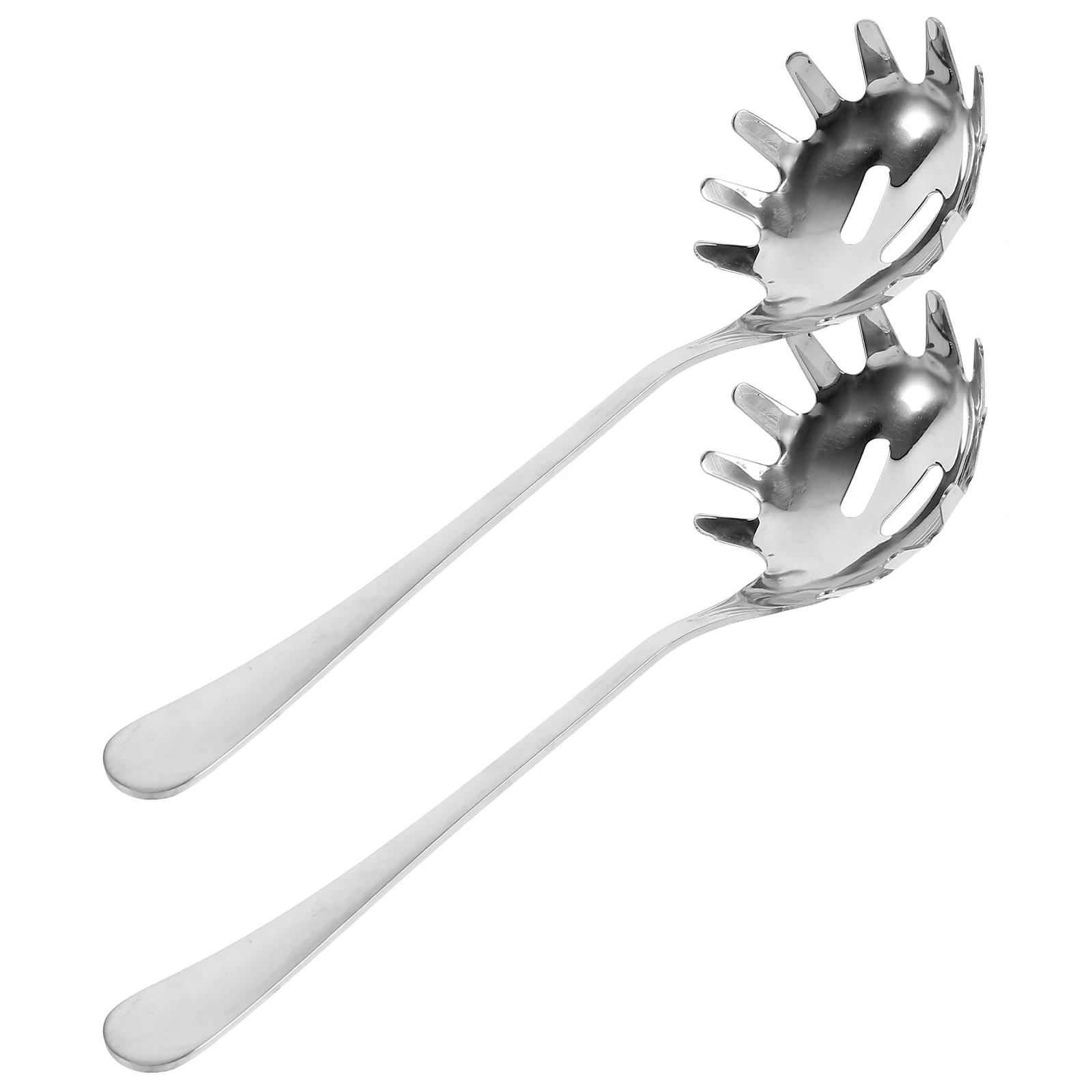 

2 Pcs Stainless Steel Noodle Spoon High Temperature Resistant Smooth Easy Clean Pasta Scoop Kitchen Utensils Strainer Practical