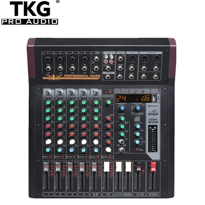 TKG EOS-6USB mini karaoke passive 6-channel professional dj speaker system audio equipment mixer