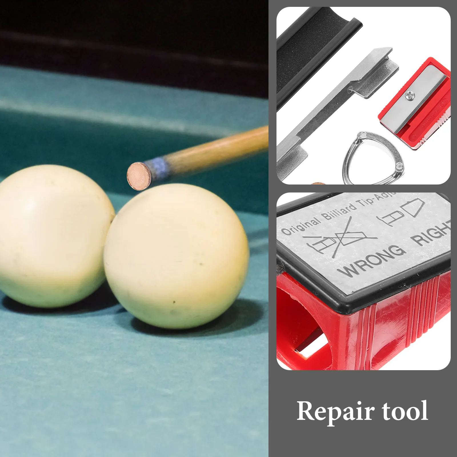 

1Set Pool Cue Repair Kit Professional Portable Tools Metal Plastic for Billiard Stick Tip Replacement Repair Set